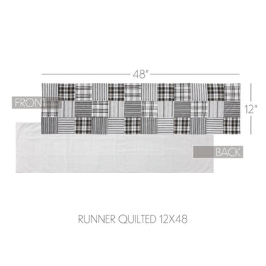 Sawyer Mill Black Runner Quilted 12x48 - The Fox Decor